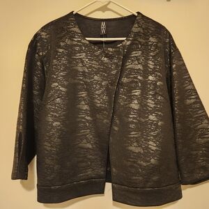 MarlaWynne Black and Gray Textured Blazer